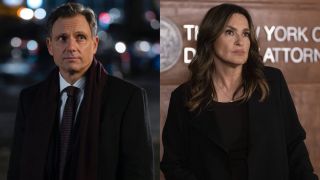 Tony Goldwyn as DA Baxter on Law & Order and Mariska Hargitay as Captain Benson on SVU