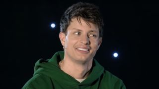 Close-up of Matt Rife smiling on stage telling a story during Matt Rife: Lucid - A Crowd Work Special